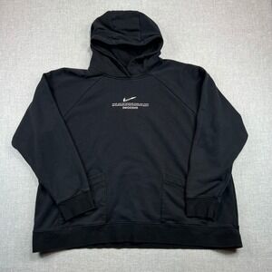 Nike Sportswear Center Swoosh French Terry Hoodie Sweatshirt Women 3X Black